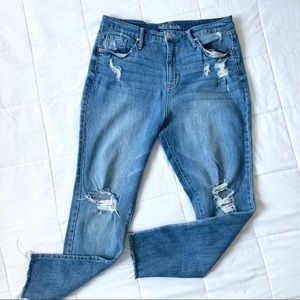 Distressed Skinny Ankle Jeans